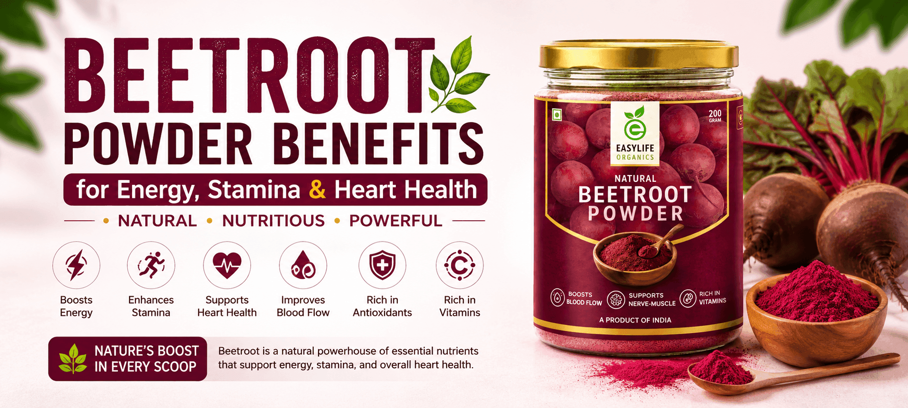 Beetroot Powder Benefits for Energy, Stamina & Heart Health